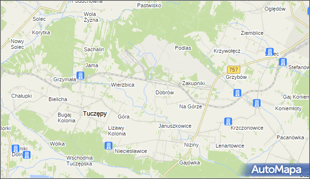 mapa Dobrów gmina Tuczępy, Dobrów gmina Tuczępy na mapie Targeo