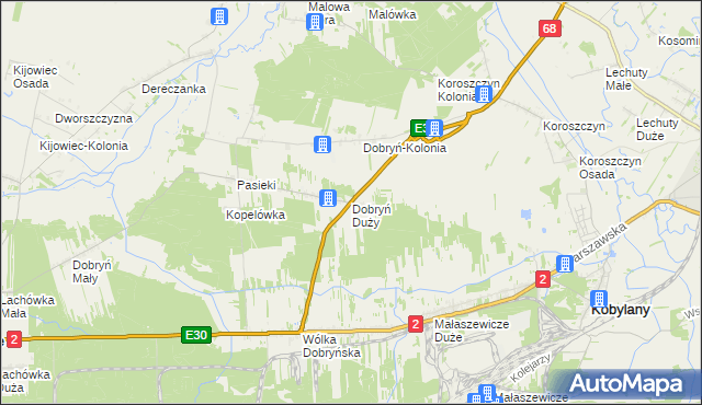 mapa Dobryń Duży, Dobryń Duży na mapie Targeo