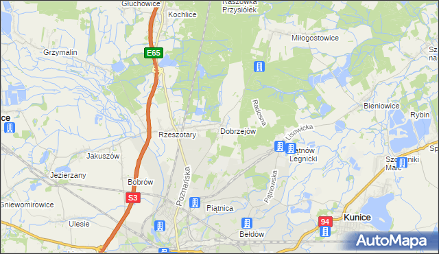 mapa Dobrzejów, Dobrzejów na mapie Targeo