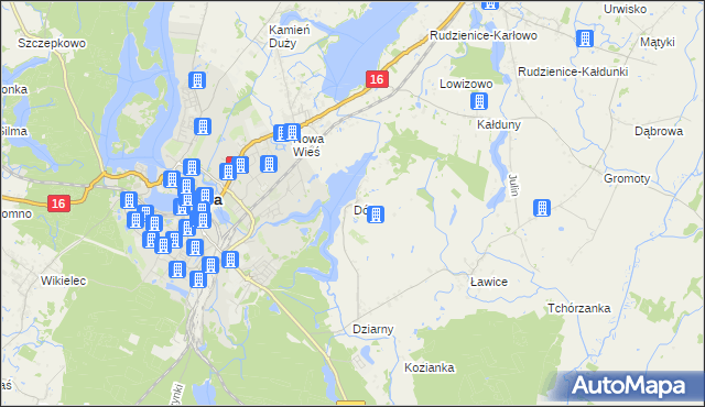 mapa Dół gmina Iława, Dół gmina Iława na mapie Targeo