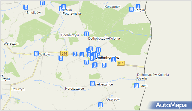 mapa Dołhobyczów, Dołhobyczów na mapie Targeo