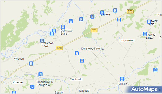 mapa Dolistowo-Kolonia, Dolistowo-Kolonia na mapie Targeo