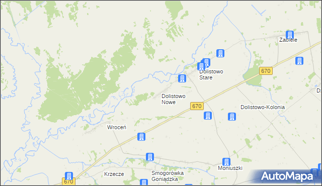 mapa Dolistowo Nowe, Dolistowo Nowe na mapie Targeo