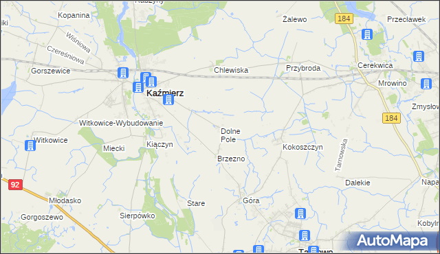 mapa Dolne Pole gmina Kaźmierz, Dolne Pole gmina Kaźmierz na mapie Targeo