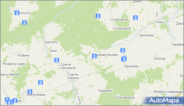 mapa Dołubowo-Wyręby, Dołubowo-Wyręby na mapie Targeo