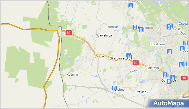 mapa Dołuje, Dołuje na mapie Targeo