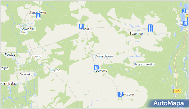 mapa Domachowo gmina Polanów, Domachowo gmina Polanów na mapie Targeo