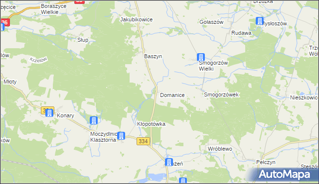 mapa Domanice gmina Wińsko, Domanice gmina Wińsko na mapie Targeo