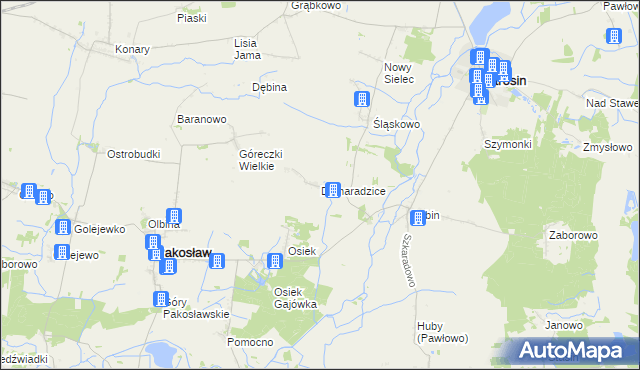 mapa Domaradzice gmina Jutrosin, Domaradzice gmina Jutrosin na mapie Targeo