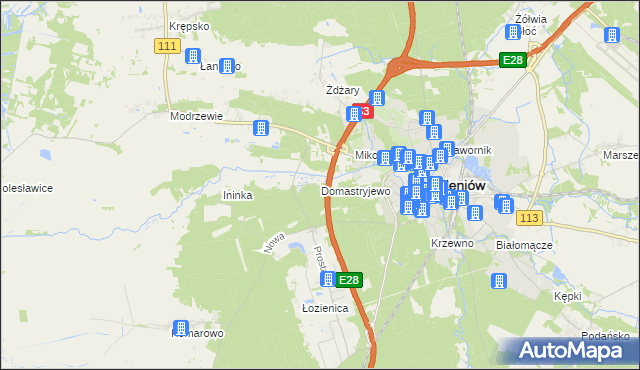 mapa Domastryjewo, Domastryjewo na mapie Targeo