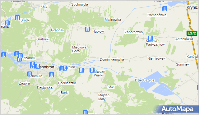 mapa Dominikanówka, Dominikanówka na mapie Targeo