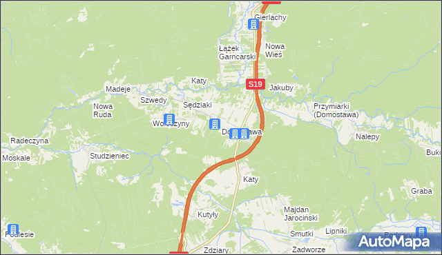 mapa Domostawa, Domostawa na mapie Targeo