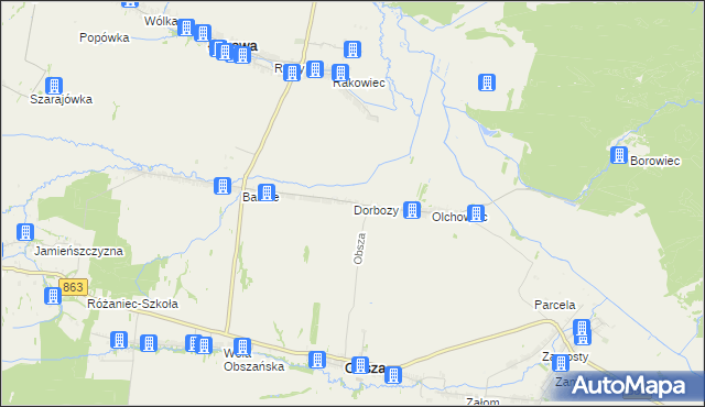 mapa Dorbozy, Dorbozy na mapie Targeo