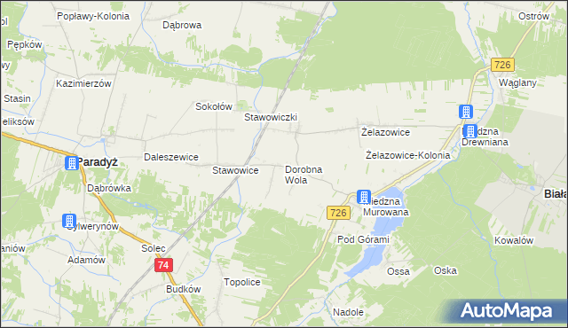 mapa Dorobna Wola, Dorobna Wola na mapie Targeo