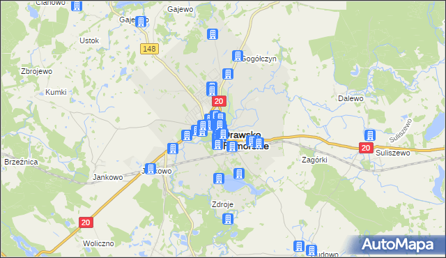 mapa Drawsko Pomorskie, Drawsko Pomorskie na mapie Targeo