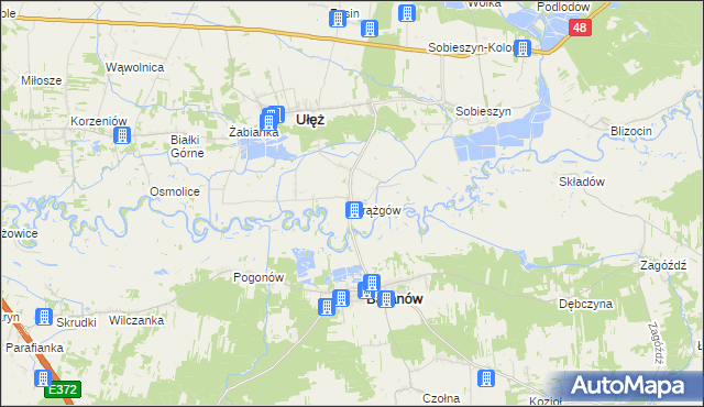 mapa Drążgów, Drążgów na mapie Targeo