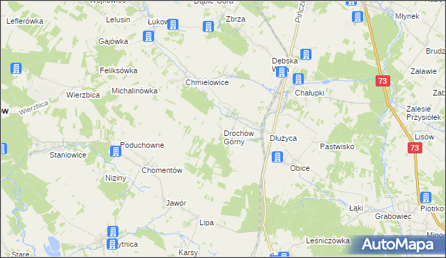 mapa Drochów Górny, Drochów Górny na mapie Targeo