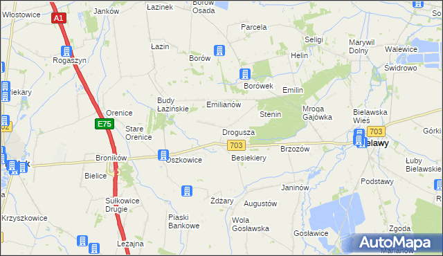 mapa Drogusza, Drogusza na mapie Targeo