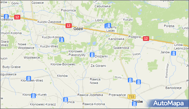 mapa Drożanki, Drożanki na mapie Targeo