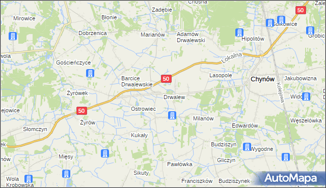 mapa Drwalew gmina Chynów, Drwalew gmina Chynów na mapie Targeo