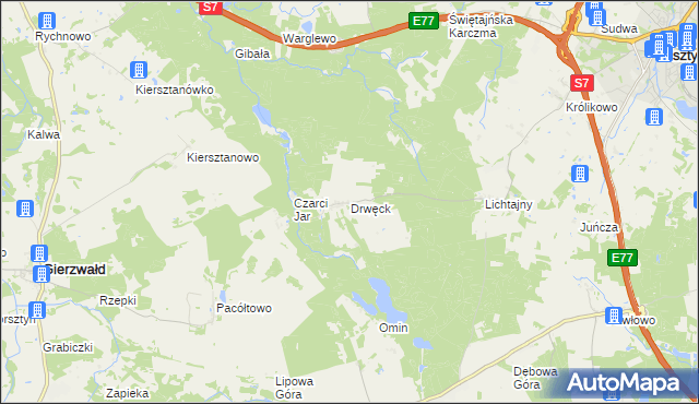 mapa Drwęck, Drwęck na mapie Targeo