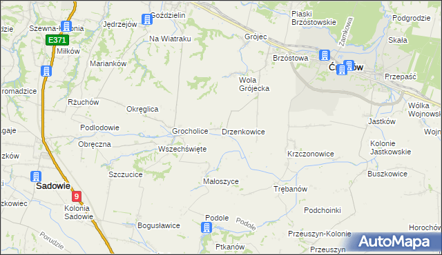 mapa Drzenkowice, Drzenkowice na mapie Targeo