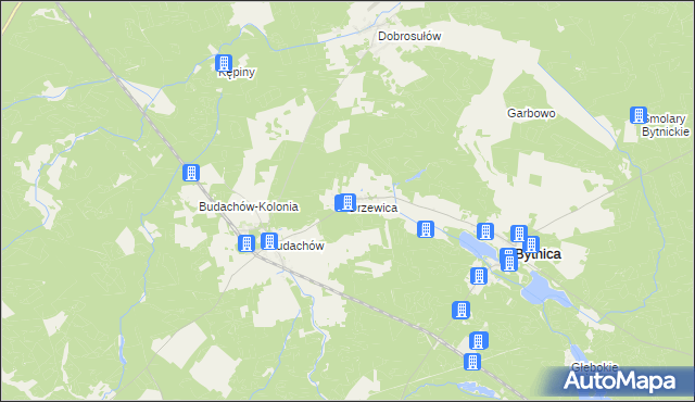 mapa Drzewica gmina Bytnica, Drzewica gmina Bytnica na mapie Targeo