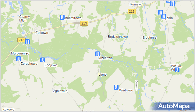 mapa Drzeżewo, Drzeżewo na mapie Targeo