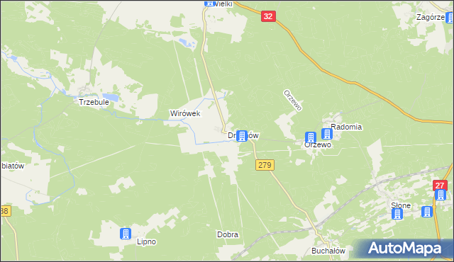 mapa Drzonów, Drzonów na mapie Targeo