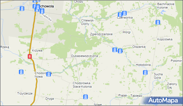 mapa Dubasiewskie Kolonie, Dubasiewskie Kolonie na mapie Targeo