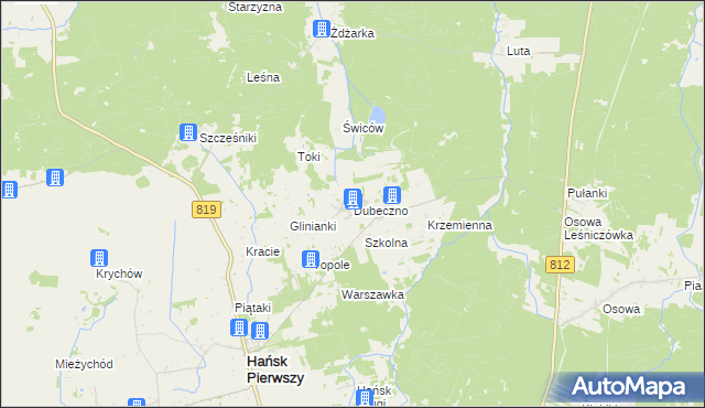 mapa Dubeczno, Dubeczno na mapie Targeo