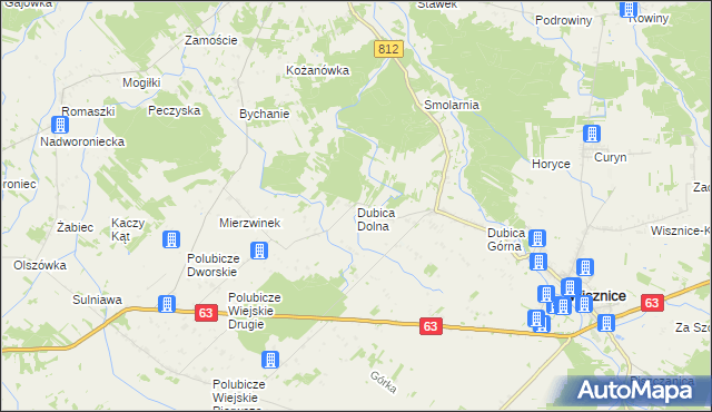 mapa Dubica Dolna, Dubica Dolna na mapie Targeo