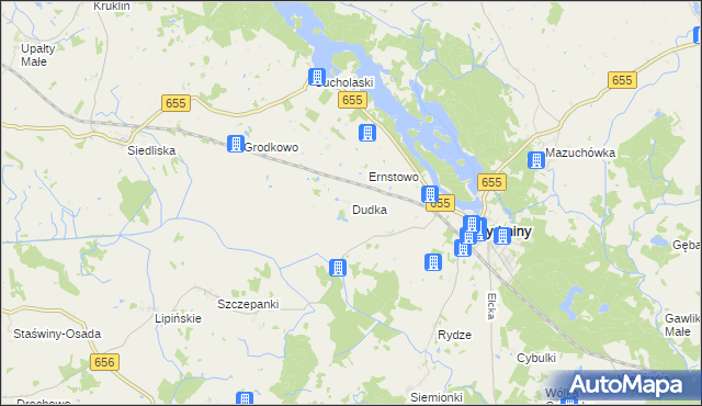 mapa Dudka gmina Wydminy, Dudka gmina Wydminy na mapie Targeo