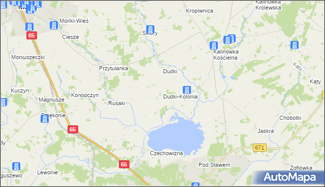 mapa Dudki-Kolonia, Dudki-Kolonia na mapie Targeo