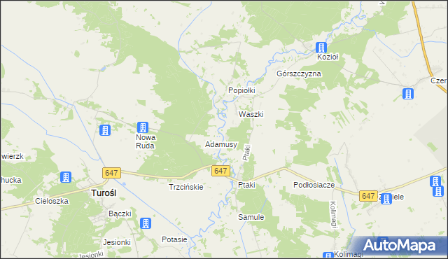 mapa Dudy Nadrzeczne, Dudy Nadrzeczne na mapie Targeo