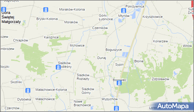 mapa Dunaj gmina Piątek, Dunaj gmina Piątek na mapie Targeo