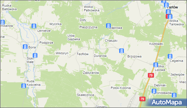 mapa Duranów, Duranów na mapie Targeo