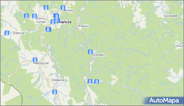 mapa Duszatyn, Duszatyn na mapie Targeo