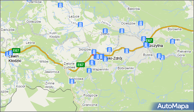 mapa Duszniki-Zdrój, Duszniki-Zdrój na mapie Targeo