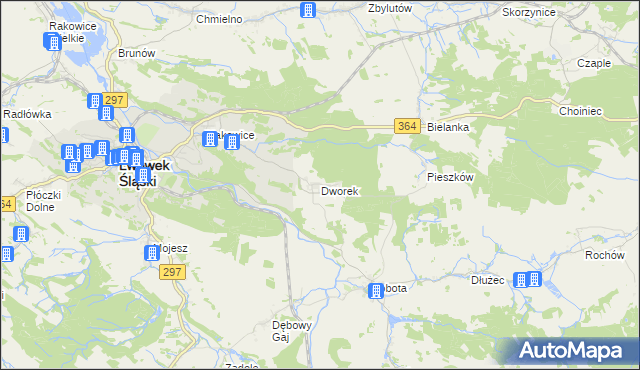 mapa Dworek gmina Lwówek Śląski, Dworek gmina Lwówek Śląski na mapie Targeo