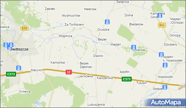 mapa Dworki gmina Siedliszcze, Dworki gmina Siedliszcze na mapie Targeo