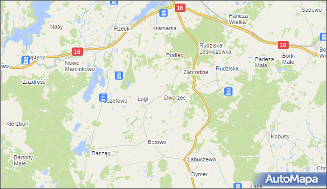 mapa Dworzec, Dworzec na mapie Targeo