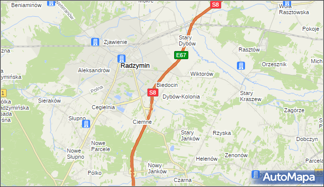 mapa Dybów-Kolonia, Dybów-Kolonia na mapie Targeo