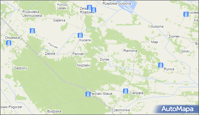 mapa Dynak, Dynak na mapie Targeo