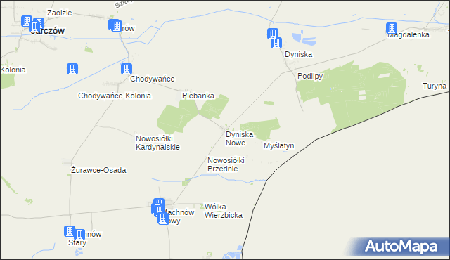 mapa Dyniska Nowe, Dyniska Nowe na mapie Targeo