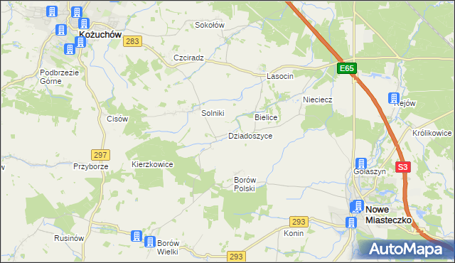 mapa Dziadoszyce, Dziadoszyce na mapie Targeo