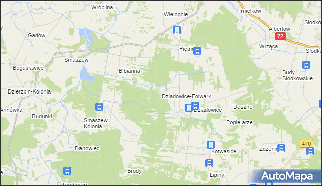 mapa Dziadowice-Folwark, Dziadowice-Folwark na mapie Targeo