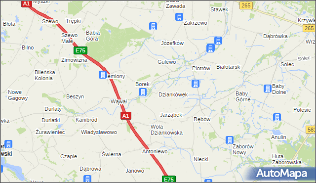 mapa Dziankówek, Dziankówek na mapie Targeo