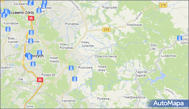 mapa Dziećmorowice, Dziećmorowice na mapie Targeo