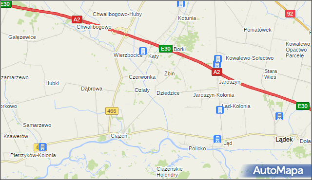 mapa Dziedzice gmina Lądek, Dziedzice gmina Lądek na mapie Targeo